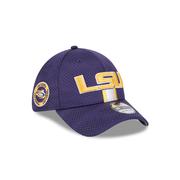 LSU New Era 3930 Helmet Stripe Flex Fit Cap